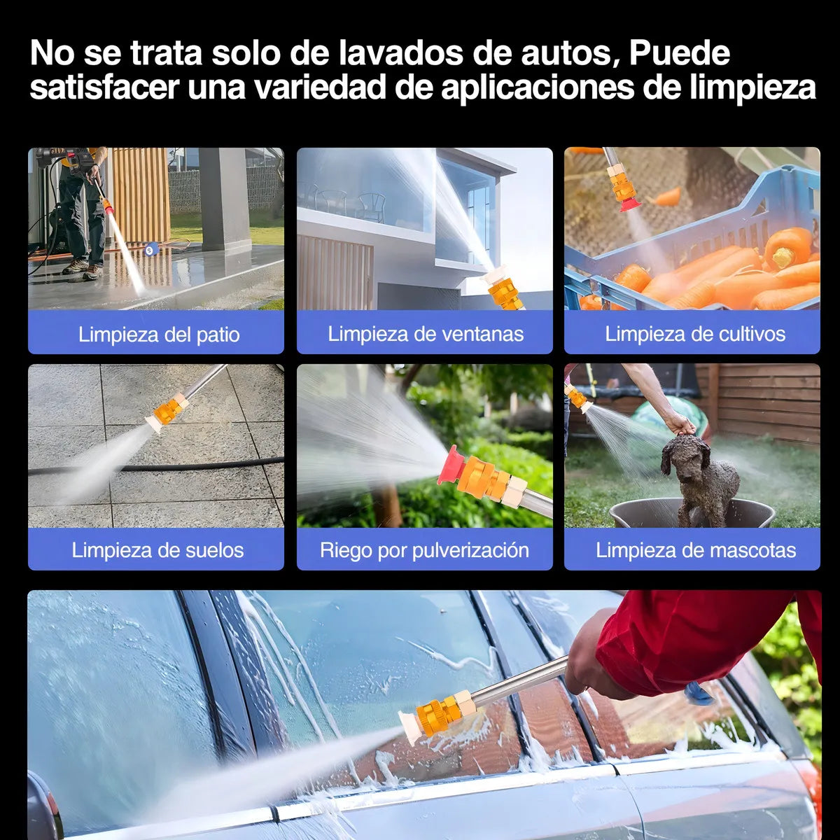 Hidrolavadora Portátil Con 2 Baterías | Limpieza rápida y fácil ⚡