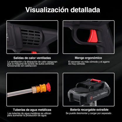Hidrolavadora Portátil Con 2 Baterías | Limpieza rápida y fácil ⚡