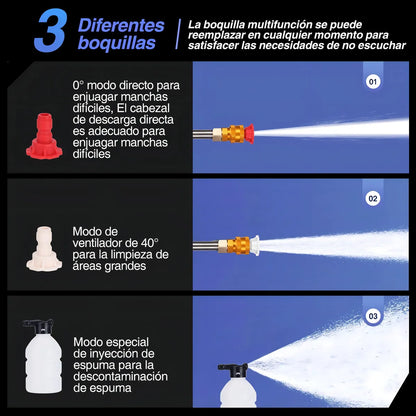 Hidrolavadora Portátil Con 2 Baterías | Limpieza rápida y fácil ⚡